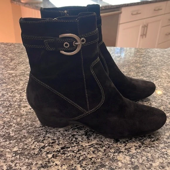 Joan & David Circa CJ Hoffman Black Suede Boots Size 10​​​ - Picture 2 of 7